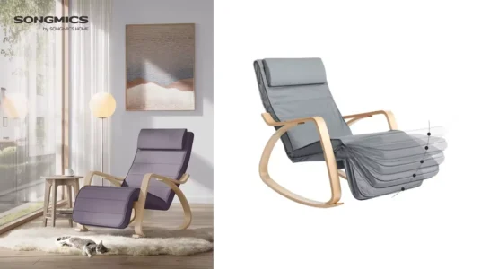 mecedora de madera de abedul Songmics barata