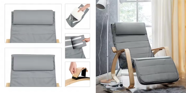 mecedora de madera de abedul Songmics oferta