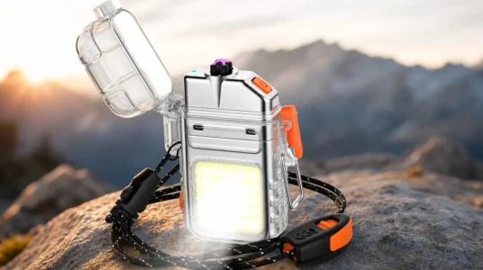 Mechero eléctrico Vicloon de doble arco, recargable por USB-C y con linterna