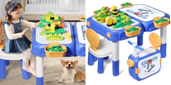 Mesa de juego Fygurso con bloques de construcción