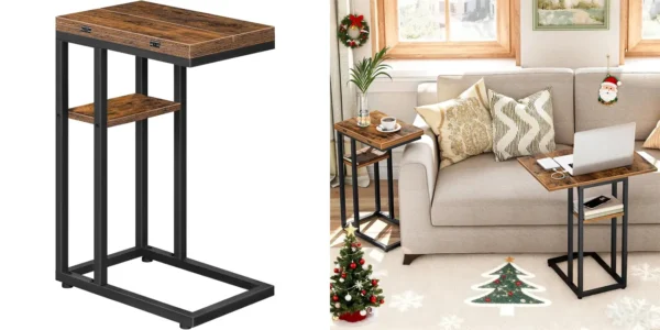 Mesa auxiliar HOOBRO en forma de C