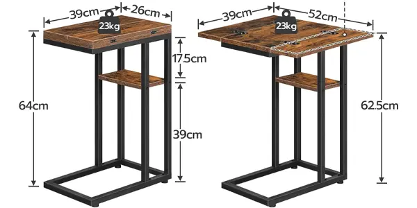 Mesa auxiliar HOOBRO en forma de C