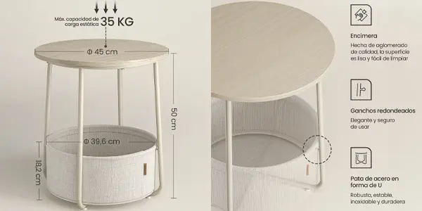 Mesa auxiliar SONGMICS VASAGLE