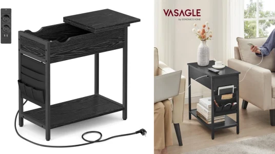 mesa auxiliar Vasagle con enchufe USB