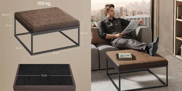 Mesa de centro cuadrada SONGMICS HOME Luiz