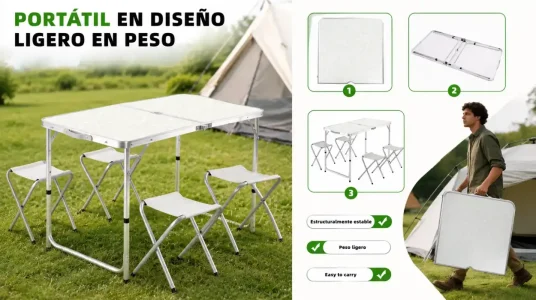 mesa de camping plegable Aktive