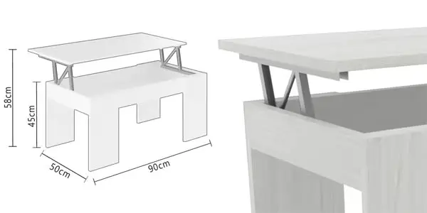 Mesa de centro elevable Dormidan