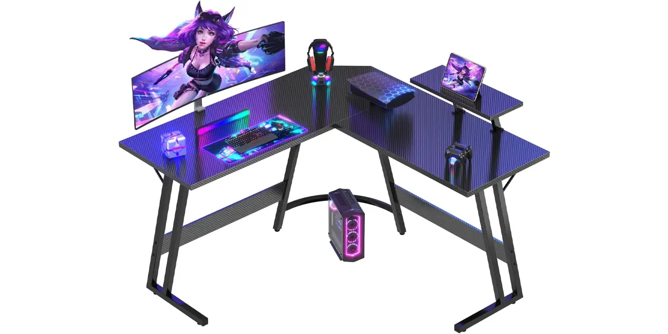 Mesa esquinera gaming de 120 x 120 cm