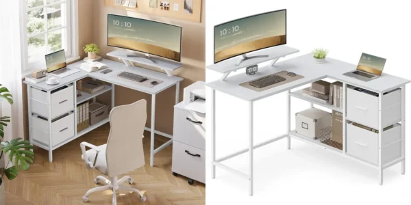 Mesa esquinera VASAGLE en forma de L