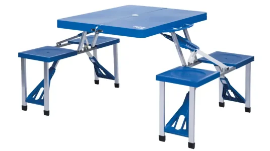 Mesa plegable de camping con 4 sillas Aktive