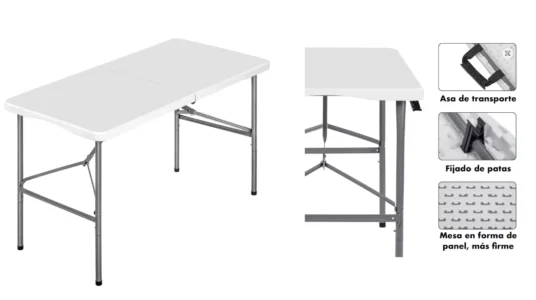 mesa plegable de camping T-LoVendo para 4 personas