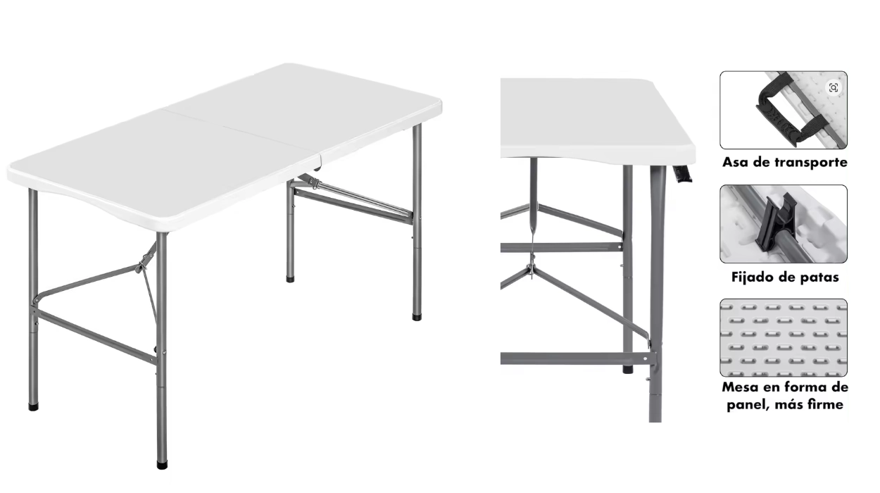 mesa plegable de camping T-LoVendo para 4 personas