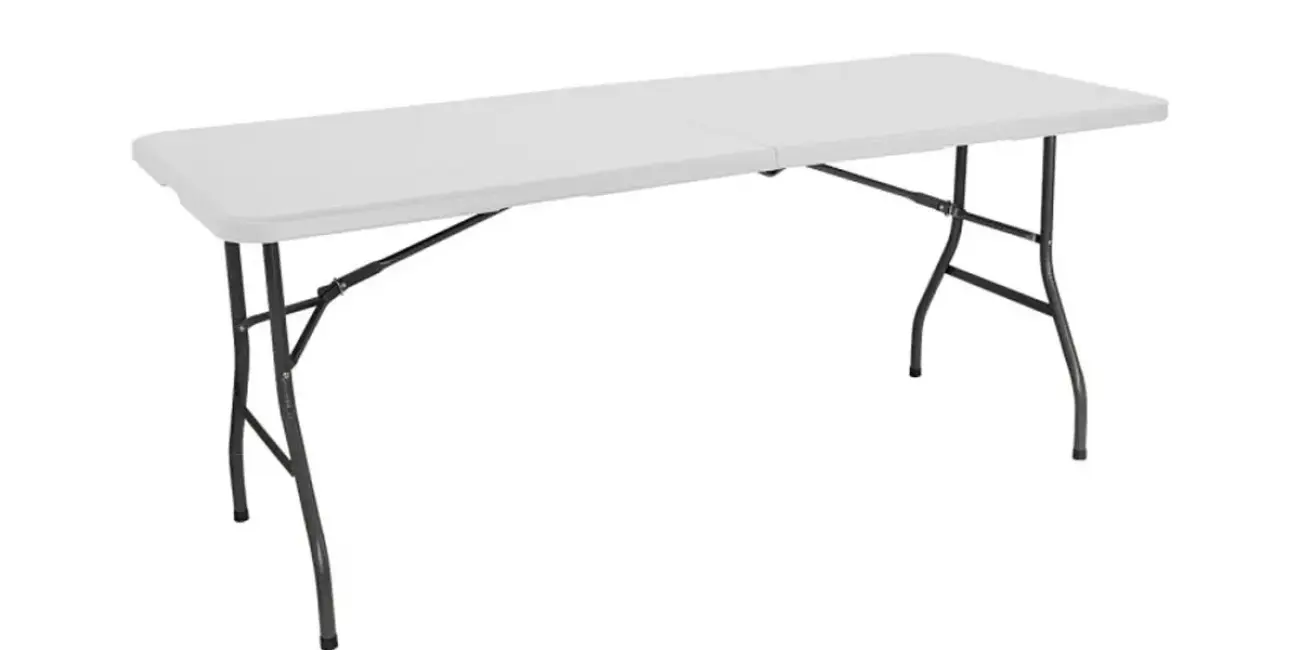 Mesa plegable ligera Nyana Home para eventos, jardín o camping de 180 cm y carga hasta 150 kg (2-8 personas)