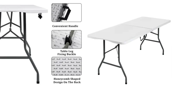 Mesa plegable de resina reforzada
