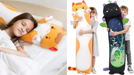 Mewaii Peluche Gato Largo Almohada Kawaii