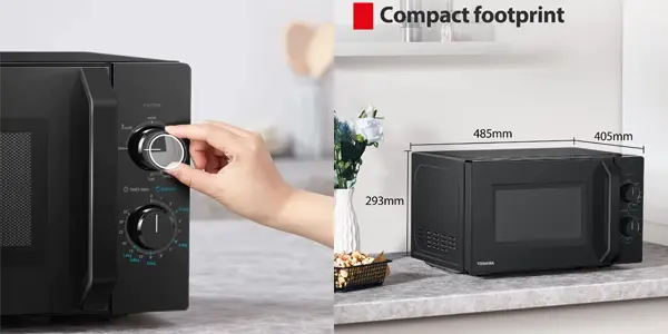 Microondas Toshiba MW2-MG20P(BK) con grill de 800W