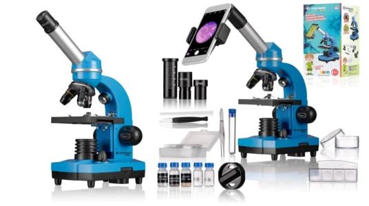 microscopio Bresser Biolux Sel para estudiantes con soporte para smartphone