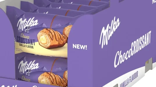 Chollo milka croissant con chocolate y crema de vainilla