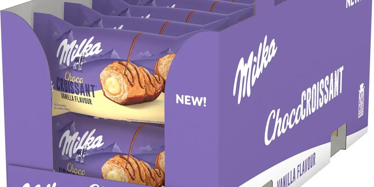 Pack x14 Milka Croissant con chocolate y crema de vainilla