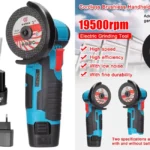 Mini amoladora angular recargable con 2 baterías y accesorios