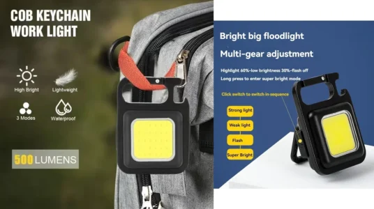 mini linterna LED recargable para llavero