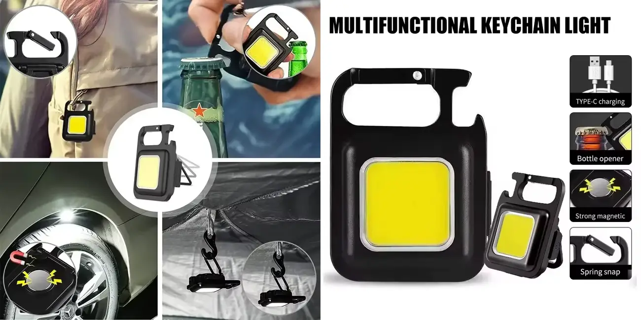 Llavero mini linterna LED COB