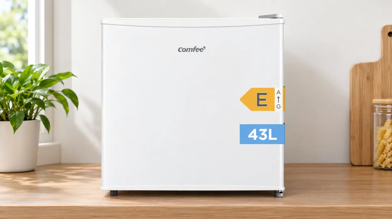 Mini nevera Comfee de 43 litros con compartimento para enfriar