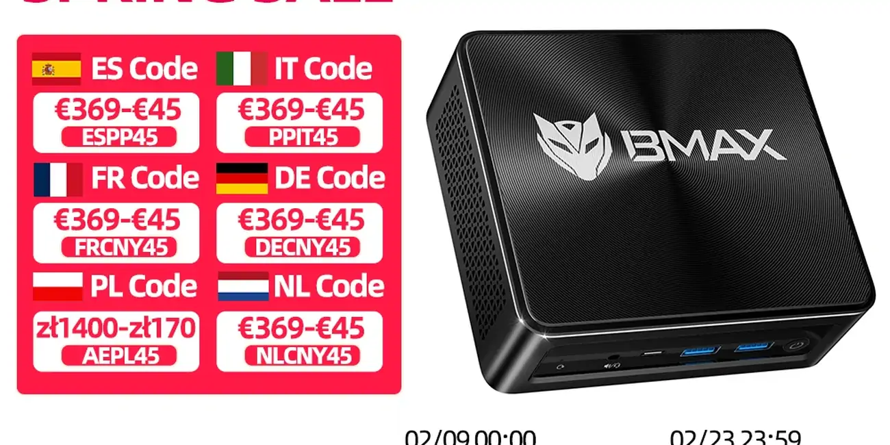 Mini PC BMAX B8 A Pro AMD Ryzen 7 8745HS, Radeon 780M, 16GB, 512GB SSD, Windows 11