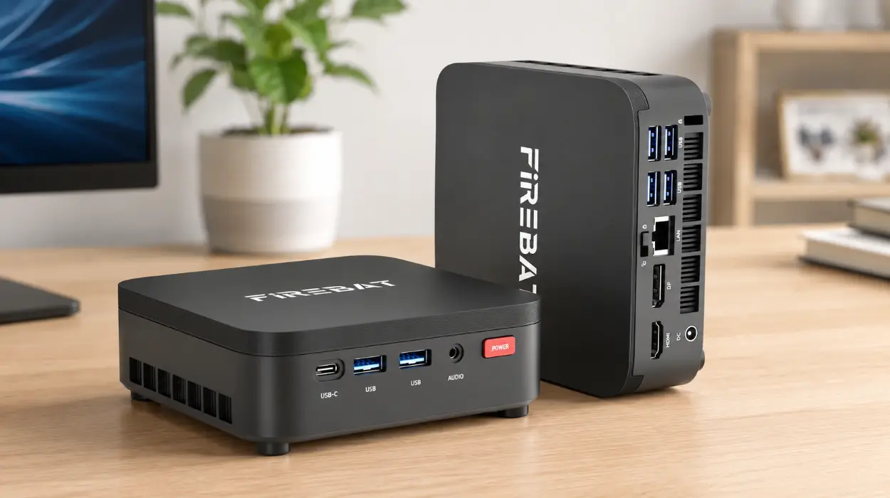 FIREBAT Mini PC Ryzen 3 4300U con 16GB RAM y 512GB SSD para multitarea fluida