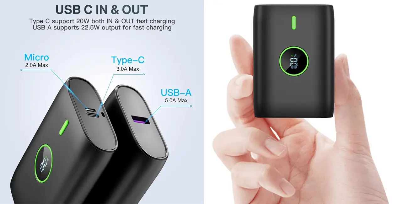 Mini powerbank Bogseth de 10.000 mAh PD 22.5W