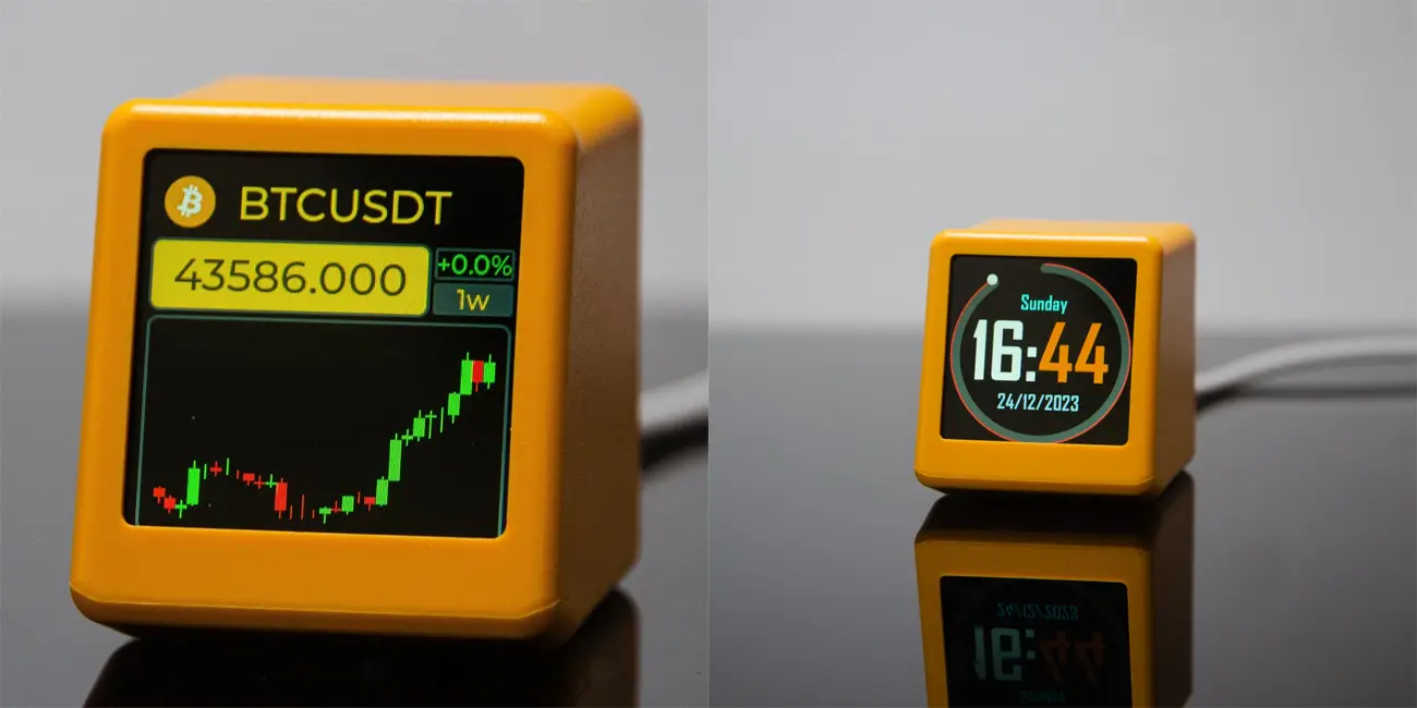 Mini tracker con pantalla GeekMagic PRO para seguimiento de criptomonedas, acciones o divisas