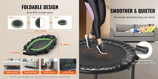 mini trampolín portátil para fitness Vevor oferta
