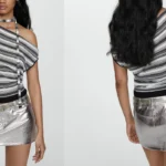 minifalda metalizada Mango Outlet