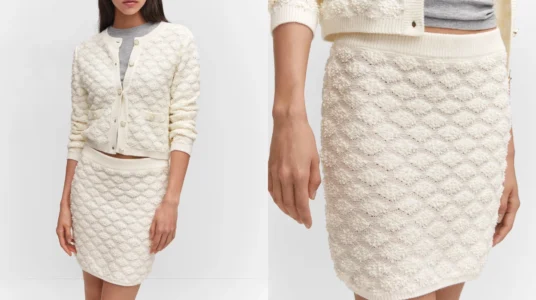 minifalda punto textura Mango Outlet