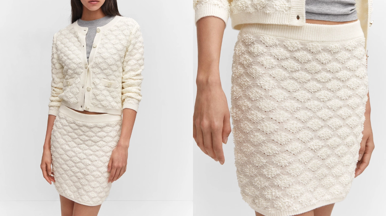 minifalda punto textura Mango Outlet