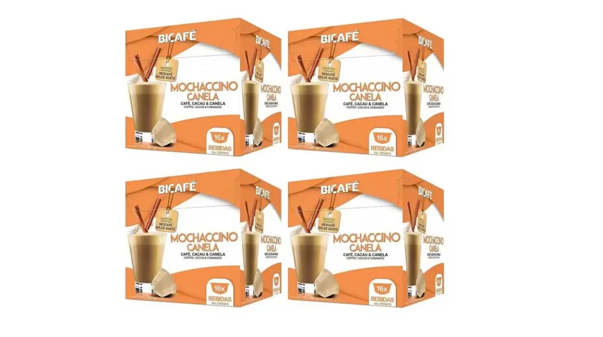 Pack de 64 cápsulas de Mochaccino con canela Bicafé para Dolce Gusto