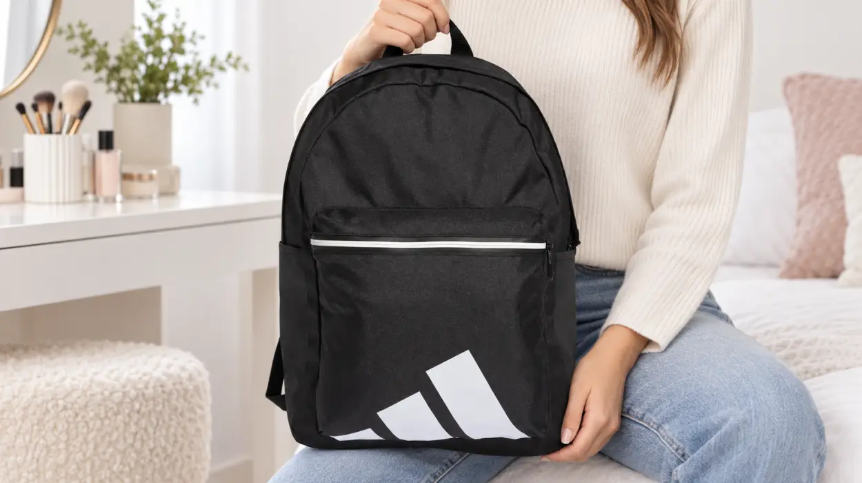Mochila Adidas Essentials Back To Campus Bars negra de 25,7L