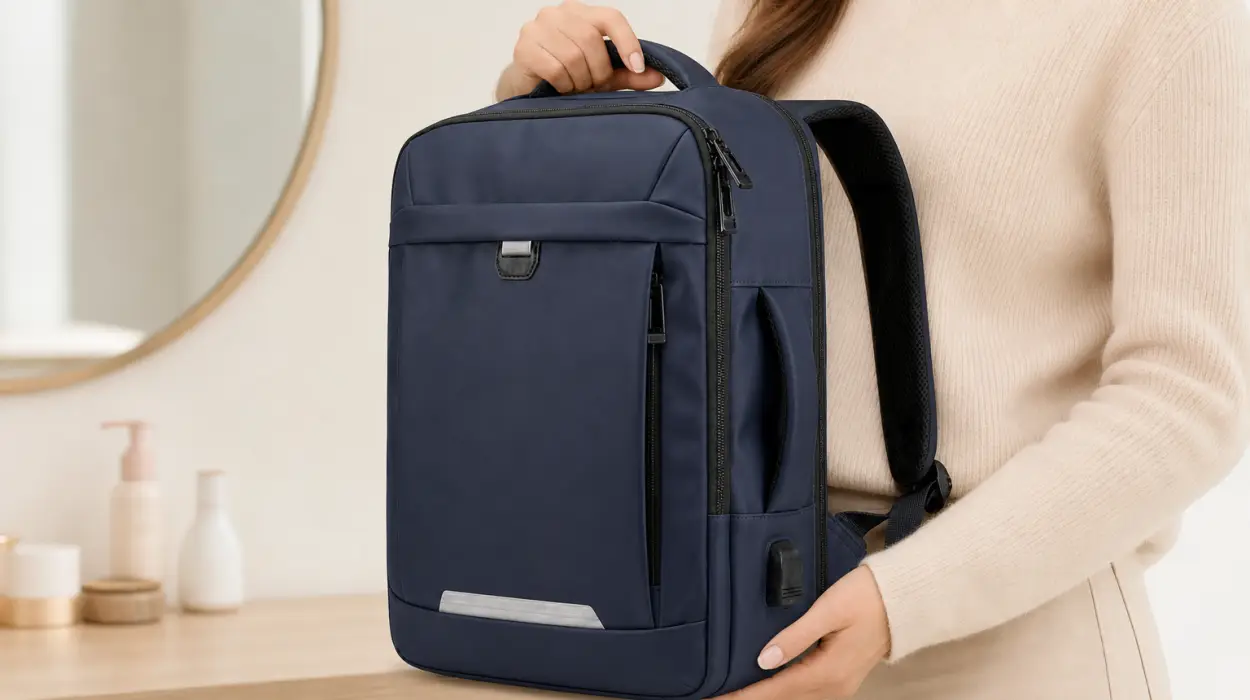 Mochila EDIESI de cabina 40x30x20, expandible, repelente al agua y con puerto USB