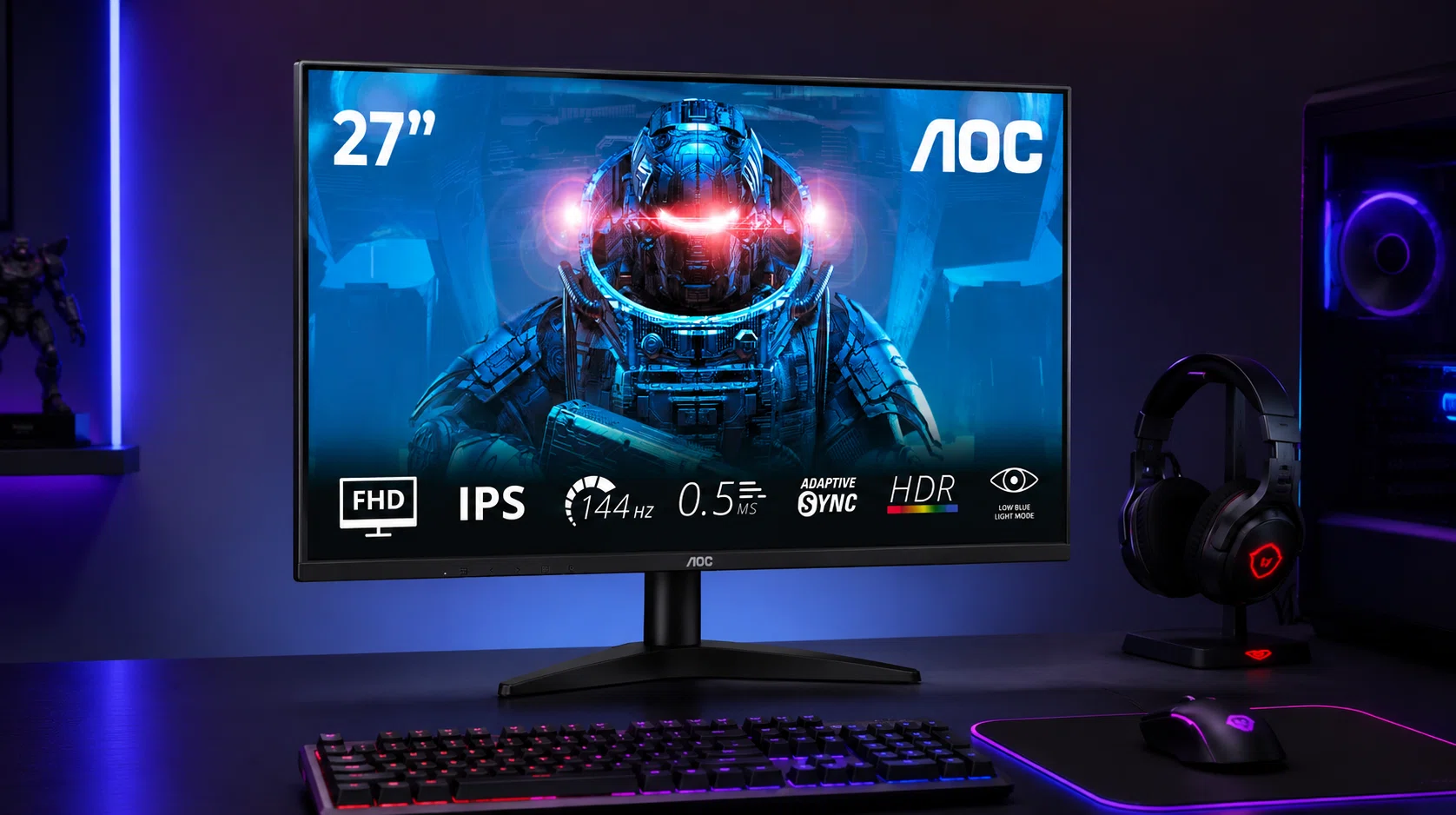 Monitor gaming AOC de 27" y 144Hz