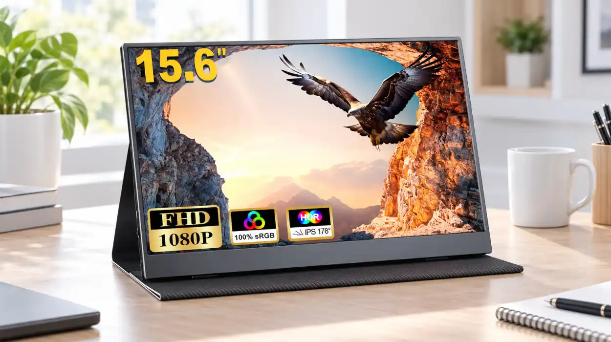 Juega, trabaja o navega en cualquier lado con el monitor portátil Coolhood de 15,6" Full HD IPS