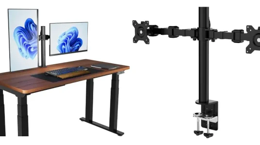 Soporte para dos monitores Amazon Basics 360º