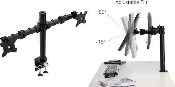 Soporte para dos monitores Amazon Basics 360º