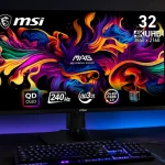 Monitor gaming MSI MAG 321UPX de 31,5" con panel OLED Quantum Dot para un rendimiento visual superior