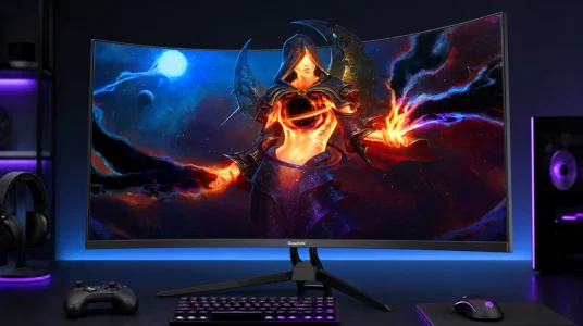 Monitor curvo de 32" Gawfolk 4K UHD con AdaptiveSync y altavoces
