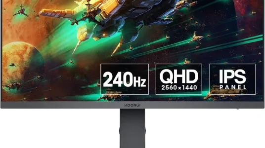 Monitor gaming KOORUI de 27" con pantalla WQHD, 240Hz y 1ms para juegos fluidos