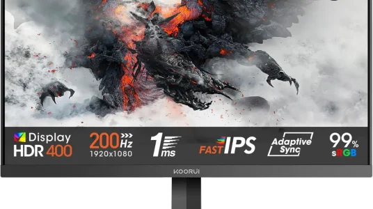 Monitor gaming KOORUI G2511P de 24.5" FHD con 200 Hz y tiempo de respuesta de 1 ms para una experiencia inmersiva