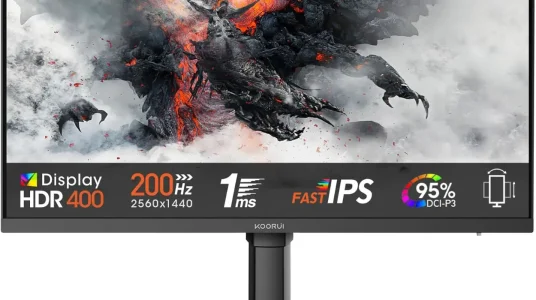 Monitor Gaming KOORUI G2722P de 27" con 200Hz, 1ms y QHD