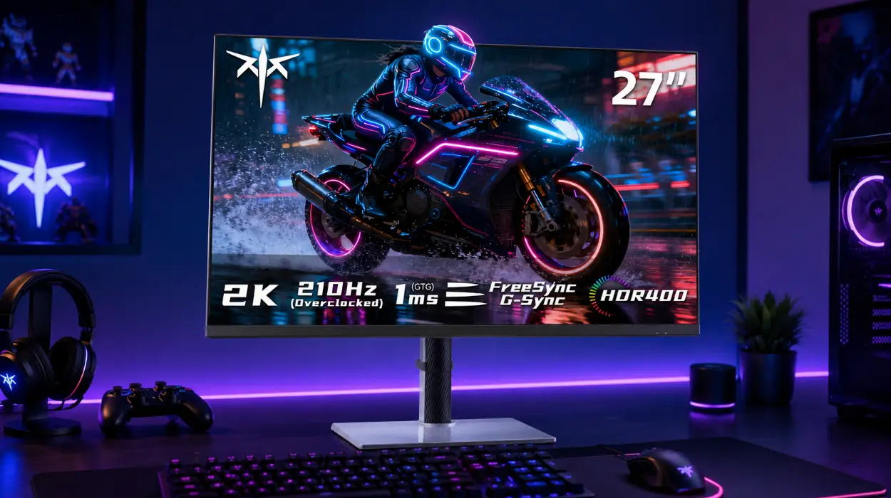 Monitor gaming KTC de 27" con 210Hz, 1ms GTG y Adaptive Sync