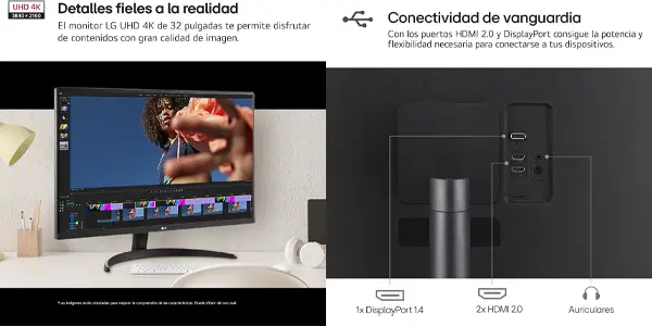 Monitor LG 32UR500-B UHD 4K de 32"