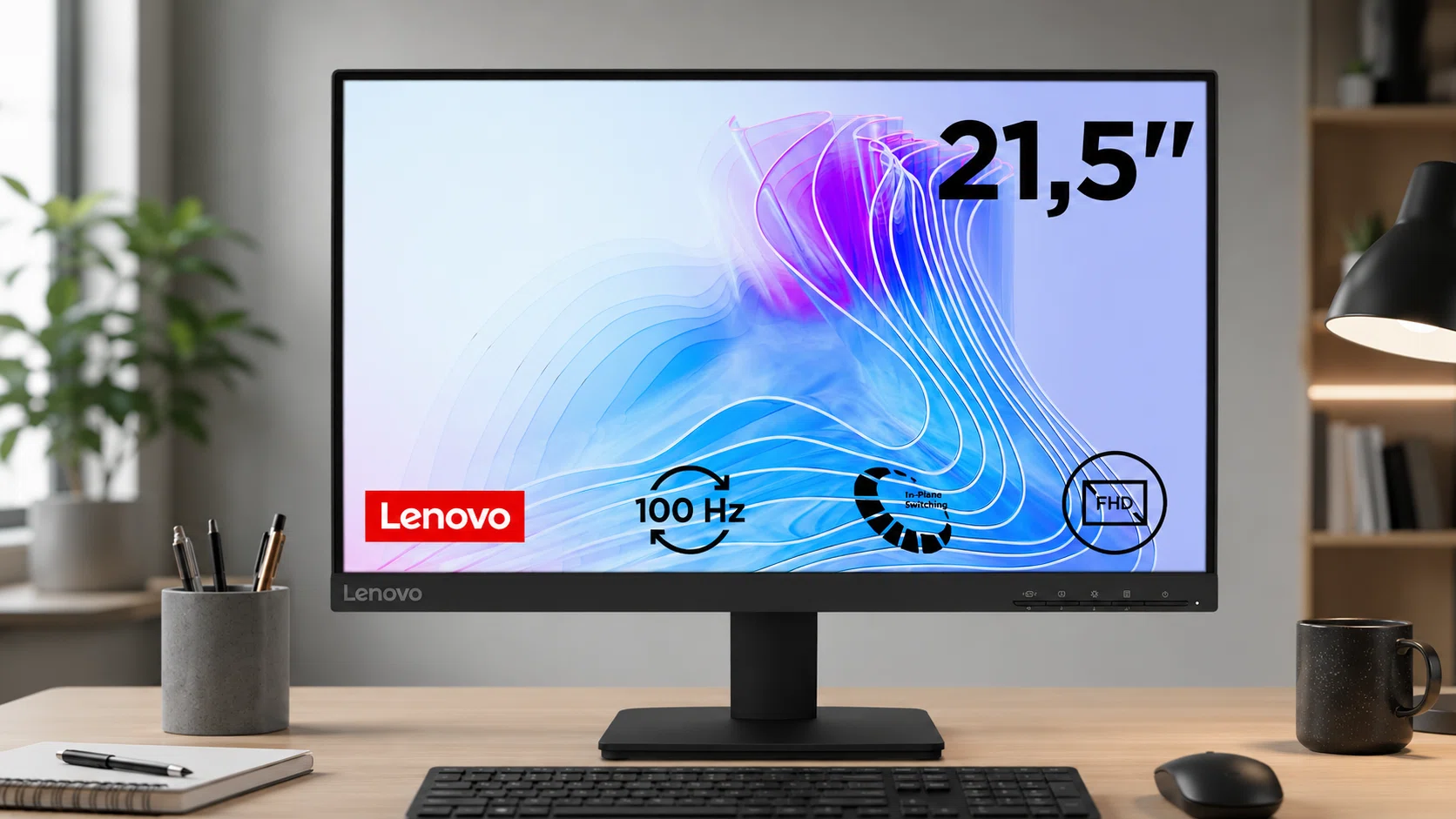 Monitor Lenovo L22-4e de 21.5" FHD de 100 Hz